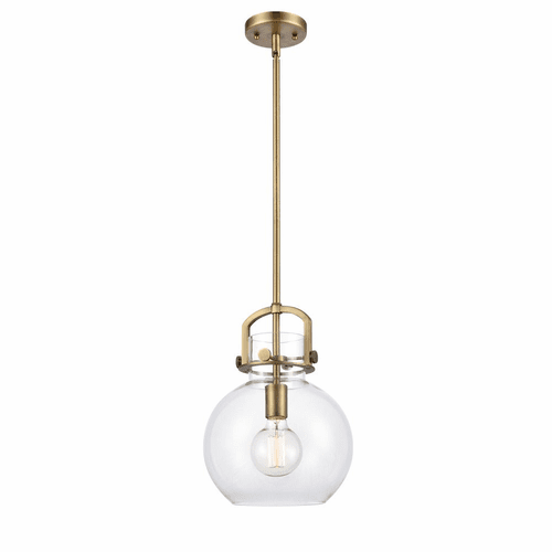 Innovations Newton 1 Light Mini Pendant - Brushed Brass - 410-1S-BB-10CL