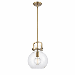 Innovations Newton 1 Light Mini Pendant - Brushed Brass - 410-1S-BB-10CL