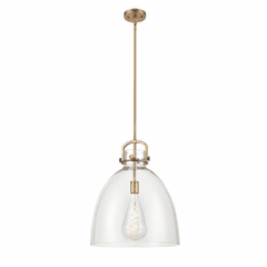 Innovations Newton Bell 1-LT 16" Pendant - Brushed Brass - 412-1S-BB-16CL