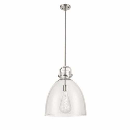 Innovations Newton Bell 1-LT 16" Pendant - Brushed Satin Nickel - 412-1S-SN-16CL