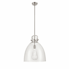 Innovations Newton Bell 1-LT 16" Pendant - Brushed Satin Nickel - 412-1S-SN-16CL