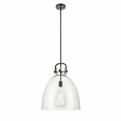 Innovations Newton Bell 1-LT 16" Pendant - Matte Black - 412-1S-BK-16CL