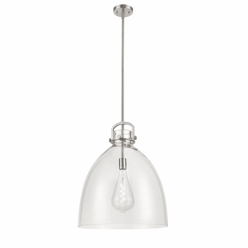 Innovations Newton Bell 1-LT 18" Pendant - Brushed Satin Nickel - 412-1S-SN-18CL