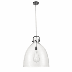 Innovations Newton Bell 1-LT 18" Pendant - Matte Black - 412-1S-BK-18CL