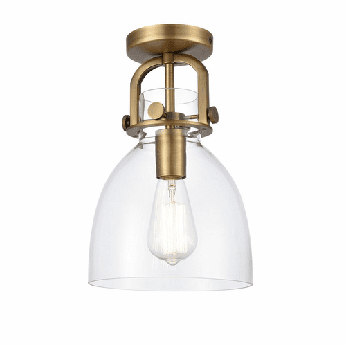 Innovations Newton Bell Flush Mount - Brushed Brass - 412-1F-BB-8CL