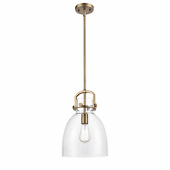 Innovations Newton Bell Mini Pendant - Brushed Brass - 412-1S-BB-10CL
