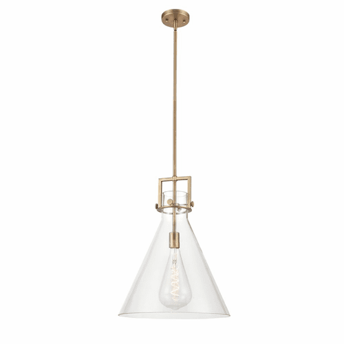 Innovations Newton Cone 1-LT 16" Pendant - Brushed Brass - 411-1S-BB-16CL