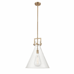 Innovations Newton Cone 1-LT 16" Pendant - Brushed Brass - 411-1S-BB-16CL
