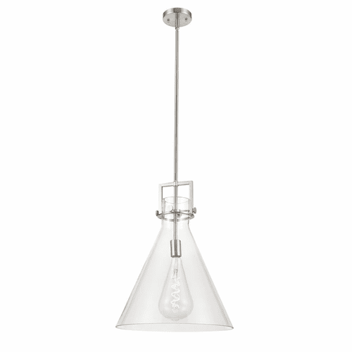 Innovations Newton Cone 1-LT 16" Pendant - Brushed Satin Nickel - 411-1S-SN-16CL