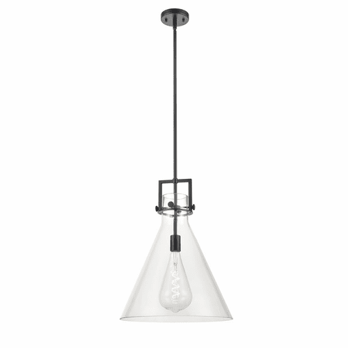 Innovations Newton Cone 1-LT 16" Pendant - Matte Black - 411-1S-BK-16CL