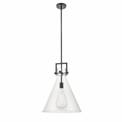Innovations Newton Cone 1-LT 16" Pendant - Matte Black - 411-1S-BK-16CL