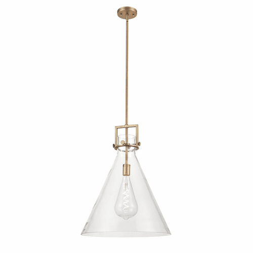 Innovations Newton Cone 1-LT 18" Pendant - Brushed Brass - 411-1S-BB-18CL