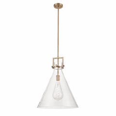 Innovations Newton Cone 1-LT 18" Pendant - Brushed Brass - 411-1S-BB-18CL