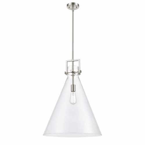 Innovations Newton Cone 1-LT 18" Pendant - Brushed Satin Nickel - 411-1S-SN-18CL