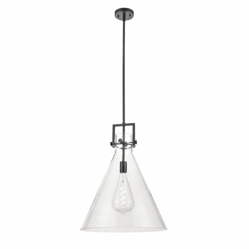 Innovations Newton Cone 1-LT 18" Pendant - Matte Black - 411-1S-BK-18CL