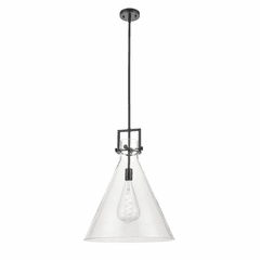 Innovations Newton Cone 1-LT 18" Pendant - Matte Black - 411-1S-BK-18CL