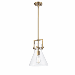 Innovations Newton Cone Mini Pendant - Brushed Brass - 411-1S-BB-10CL