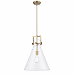 Innovations Newton Cone Pendant - Brushed Brass - 411-1S-BB-14CL