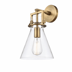 Innovations Newton Cone Sconce - Brushed Brass - 411-1W-BB-8CL