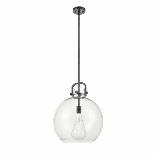 Innovations Newton Sphere 1-LT 16" Pendant - Matte Black - 410-1S-BK-16CL
