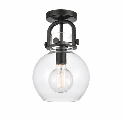 Innovations Newton Sphere Flush Mount - Matte Black - 410-1F-BK-8CL