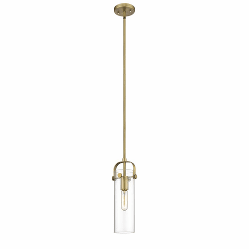 Innovations Pilaster 1-LT 25" LED Mini Pendant - Brushed Brass - 423-1S-BB-4CL-LED
