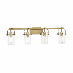 Innovations Pilaster 3-LT 27" LED Bath Vanity-LT - Brushed Brass - 423-4W-BB-4CL-LED