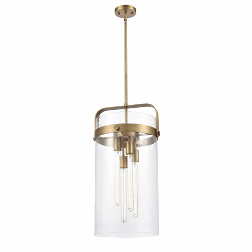 Innovations Pilaster 4 Light Mini Pendant - Brushed Brass - 413-4S-BB-12CL