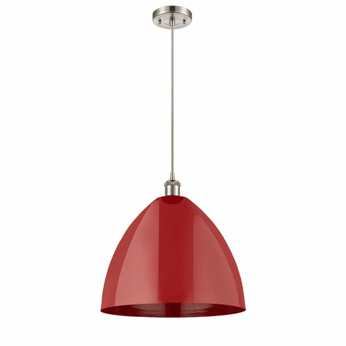 Innovations Plymouth Dome 1-LT Mini Pendant - Brushed Satin Nickel - 516-1P-SN-MBD-16-RD