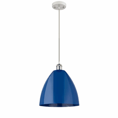Innovations Plymouth Dome 1-LT Mini Pendant - White and Polished Chrome - 516-1P-WPC-MBD-12-BL