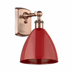Innovations Plymouth Dome 1-LT Sconce - Antique Copper - 516-1W-AC-MBD-75-RD-LED