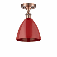 Innovations Plymouth Dome 1-LT Semi-Flush Mount - Antique Copper - 516-1C-AC-MBD-75-RD-LED