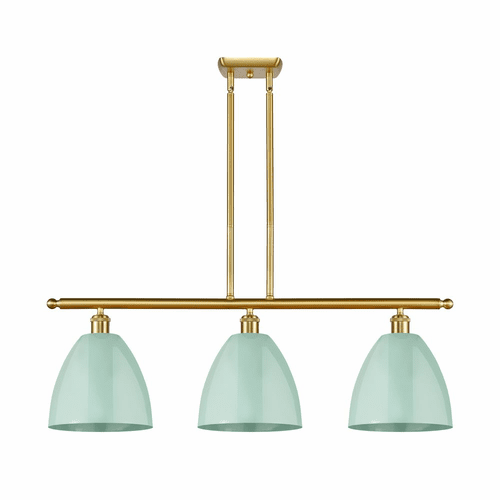 Innovations Plymouth Dome 3-LT Island Light - Satin Gold - 516-3I-SG-MBD-9-SF