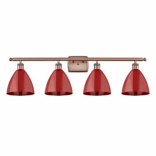 Innovations Plymouth Dome 4-LT Bath Vanity-LT - Antique Copper - 516-4W-AC-MBD-75-RD-LED