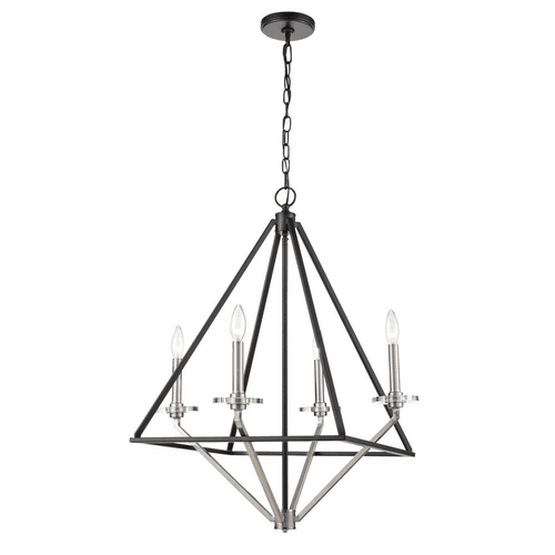 Innovations Raleigh 4-LT Chandelier - Black Satin Nickel - 331-4CR-BSN