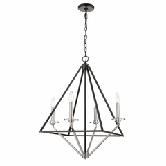 Innovations Raleigh 4-LT Chandelier - Black Satin Nickel - 331-4CR-BSN