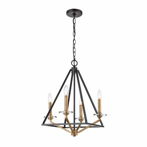 Innovations Raleigh 4-LT Mini Chandelier - Black Brushed Brass - 331-4MCR-BBG