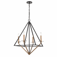 Innovations Raleigh LED Chandelier - Black Brushed Brass - 331-4CR-BBG-BB-C35-LED