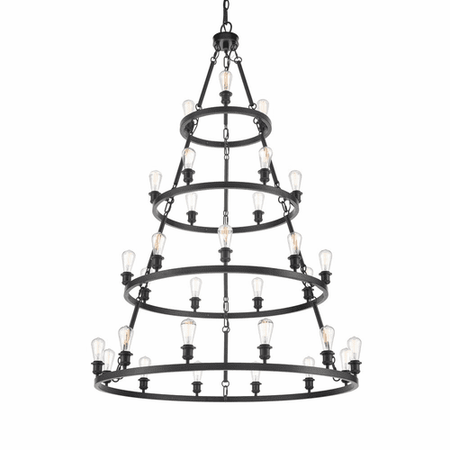 Innovations Saloon 30-LT Chandelier - Matte Black - 820345-BK