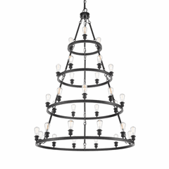 Innovations Saloon 30-LT Chandelier - Matte Black - 820345-BK