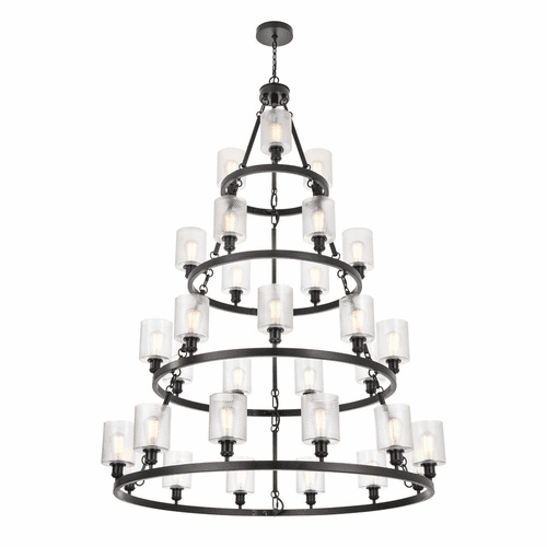 Innovations Saloon 30-LT Chandelier - Matte Black - 820345-BK-G112