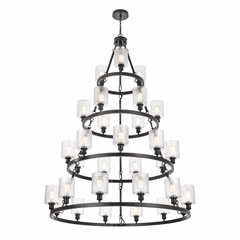 Innovations Saloon 30-LT Chandelier - Matte Black - 820345-BK-G112