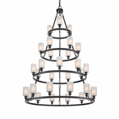 Innovations Saloon 30-LT Chandelier - Matte Black - 820345-BK-G801