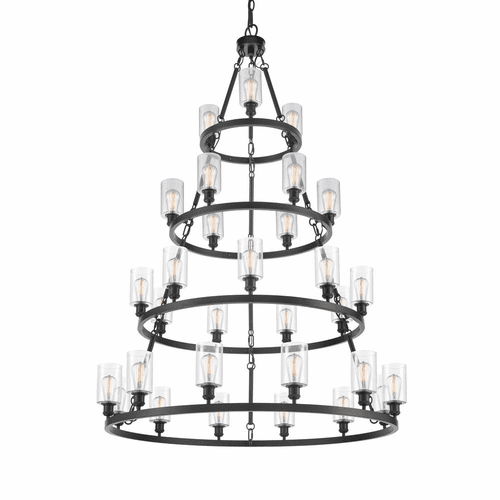 Innovations Saloon 30-LT Chandelier - Matte Black - 820345-BK-G802