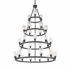 Innovations Saloon 30-LT Chandelier - Matte Black - 820345-BK-G802