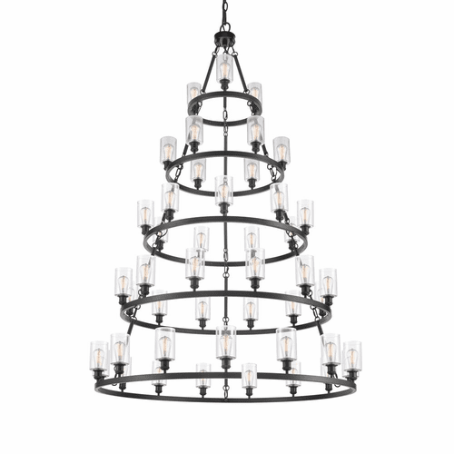 Innovations Saloon LED Chandelier - Matte Black - 8203456-BK-G802-LED