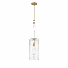 Innovations Wexford LED Mini Pendant - Brshd Brass - 380-1S-BB-G381-8CL-BB-95-LED