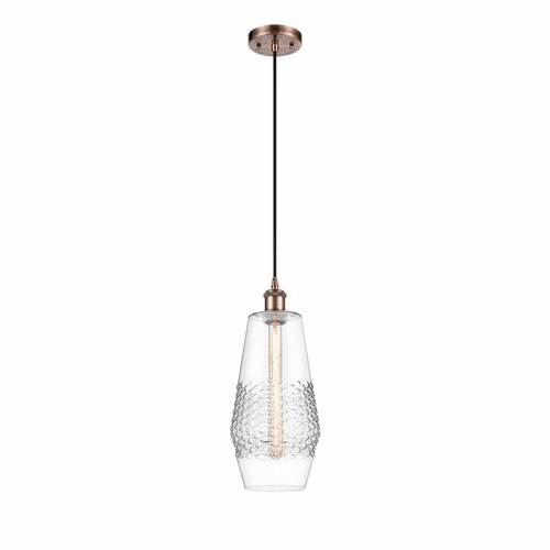 Innovations Windham LED Mini Pendant - Antique Copper - 516-1P-AC-G682-7-LED