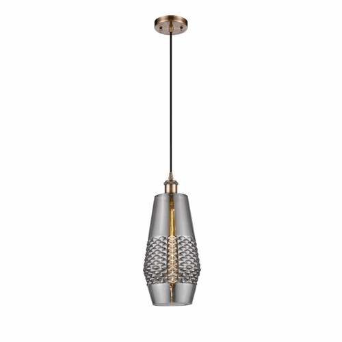 Innovations Windham LED Mini Pendant - Antique Copper - 516-1P-AC-G683-7