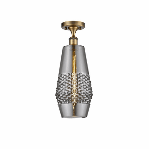 Innovations Windham LED Semi-Flush Mount - Brushed Brass - 516-1C-BB-G683-7-LED